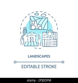 Landscapes turquoise concept icon Stock Vector