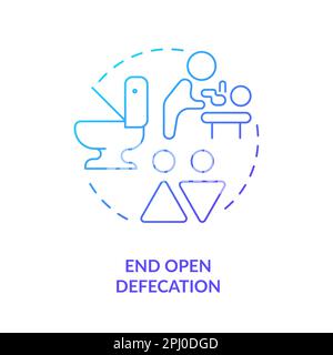 End open defecation blue gradient concept icon Stock Vector