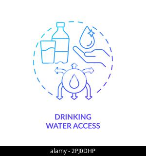 Drinking water access blue gradient concept icon Stock Vector