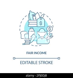 Fair income turquoise concept icon Stock Vector