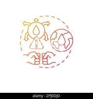 Water conflict red gradient concept icon Stock Vector
