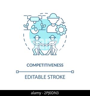 Competitiveness turquoise concept icon Stock Vector