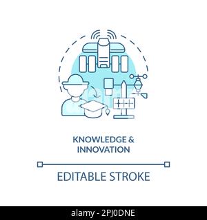 Knowledge and innovation turquoise concept icon Stock Vector