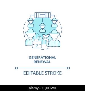 Generational renewal turquoise concept icon Stock Vector