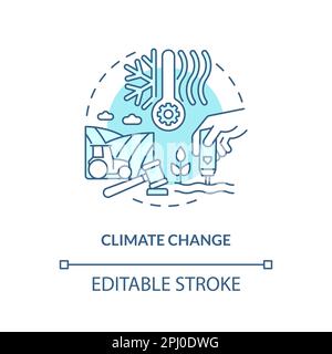 Climate change turquoise concept icon Stock Vector