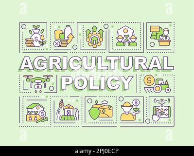 Agricultural policy word concepts olive green banner Stock Vector