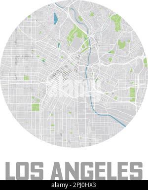 Minimalistic Los Angeles city map icon. Stock Vector