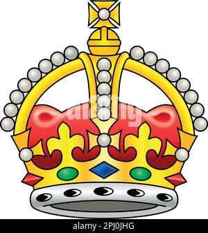 British crown on the white background, United kingdom, vector illustration Stock Vector