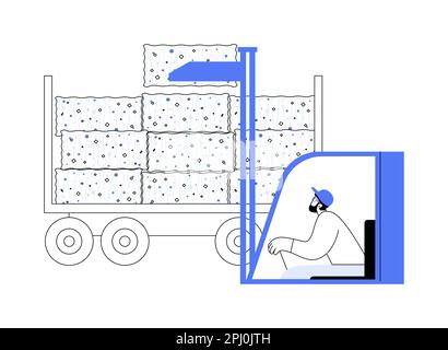 Shipping recycled materials abstract concept vector illustration. Stock Vector