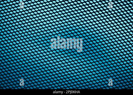 Metal background. Steel surface. Iron blue mesh. Abstract metalic sheet Stock Photo