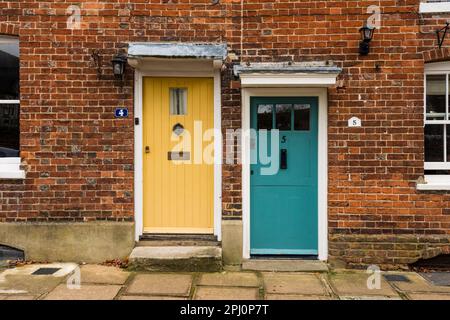 Two fronts doors side by side, Farnham, Surrey, UK Stock Photo