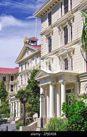 Victoria University's Law School, Lambton Quay, Wellington, Wellington Region, North Island, New Zealand Stock Photo