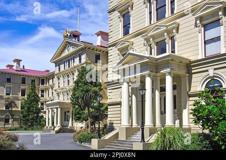 Victoria University's Law School, Lambton Quay, Wellington, Wellington Region, North Island, New Zealand Stock Photo