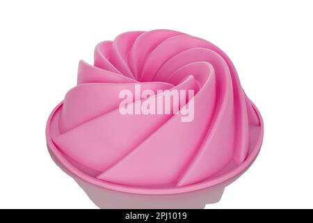 Silicone cake mold, macro, isolated on white background. Stock Photo