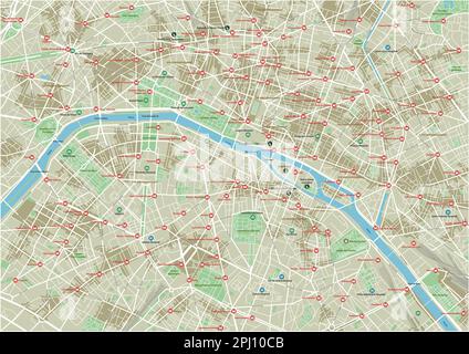 Peries Map Vector city map of Paris with well organized separated layers Stock ...