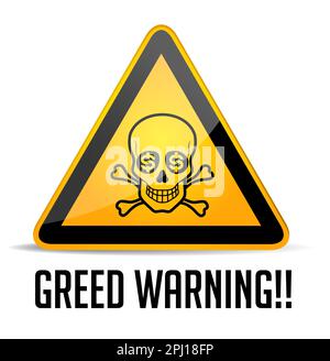 The concept of human greed - the symbol of the skull with dollar marks in the eye sockets - financial crisis Stock Photo