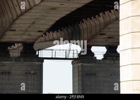 kaydat bridge across the Dnieper River in the city of Dnieper Stock Photo