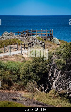 Mary Lindsay Lookout and Boardwalk overlooking the Indian Ocean and beach at Yanchep , Perth, Western Australia Stock Photo