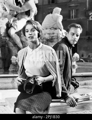 Elsa Martinelli, Charlton Heston, on-set of the Film, 'The Pigeon That Took Rome', Paramount Pictures, 1962 Stock Photo