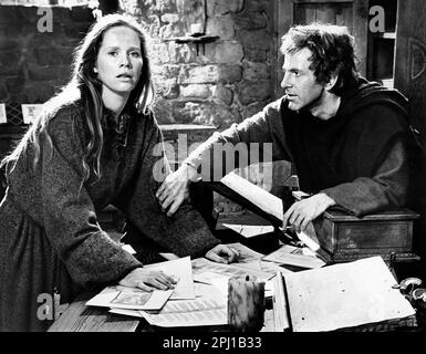 Liv Ullmann, Maximilian Schell, on-set of the British Film, 'Pope Joan', aka 'The Devil's Imposter', Columbia-Warner Distributors, Columbia Pictures, 1972 Stock Photo
