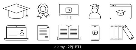 Education and learning thin line icons. Design can use for web and mobile app. Vector illustration Stock Vector