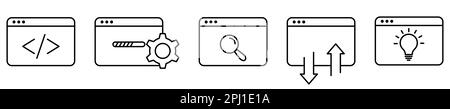 Software development icon set. Symbol for website design, logo, app, UI. Vector illustration, EPS10 Stock Vector