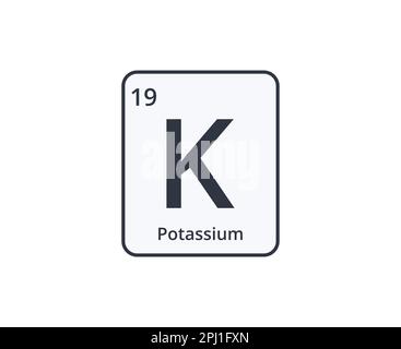 Monochromatic Potassium Chemical Element Icon. Vector Illustration. Stock Vector