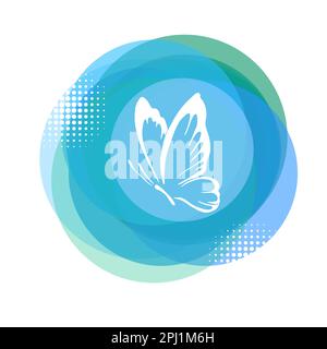 Logo abstraction with a butterfly. Vector illustration Stock Vector