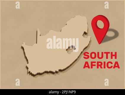 South Africa 3d map with national color Stock Photo - Alamy