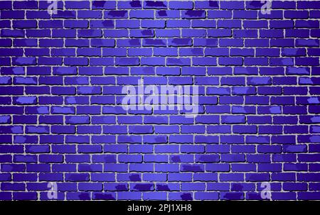 Shiny Indigo Blue Brick Wall - Illustration,  Abstract vector background Stock Vector