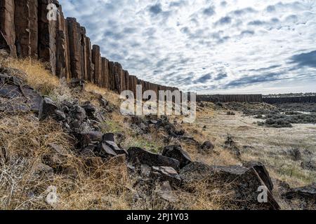 Drumheller Channel Basalt Columns in Washington State Stock Photo