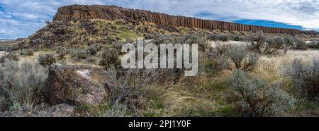 Drumheller Channel Basalt Columns in Washington State Stock Photo