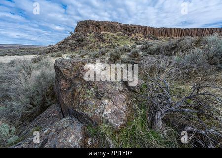 Drumheller Channel Basalt Columns in Washington State Stock Photo