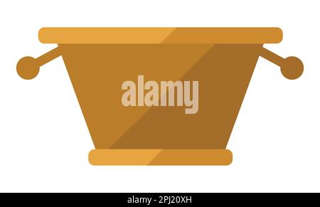 Isolated empty basket with handles. Design in flat style over white background. Stock Vector
