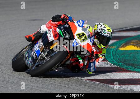 Montmelo, Barcelona, Spain. 30th Mar, 2023. Axel Bassani from Italy of Motocorsa Racing team with Ducati Panigale V4R during SBK Motul FIM Superbike World Championship: Catalunya test Day 1 at Circuit de Barcelona-Catalunya in Montmelo, Spain. (Credit Image: © David Ramirez/DAX via ZUMA Press Wire) EDITORIAL USAGE ONLY! Not for Commercial USAGE! Stock Photo