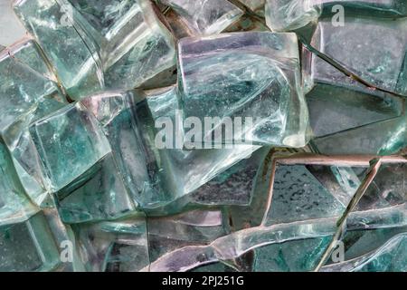 Background texture of various glass cubes and shapes layered on top of each other Stock Photo