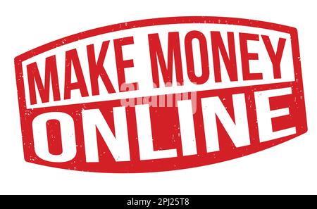 Make money online grunge rubber stamp on white background, vector illustration Stock Vector