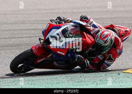 Montmelo, Barcelona, Spain. 30th Mar, 2023. Iker Lecuona from Spain of Team HRC Honda with CBR1000 RR-R during SBK Motul FIM Superbike World Championship: Catalunya test Day 1 at Circuit de Barcelona-Catalunya in Montmelo, Spain. (Credit Image: © David Ramirez/DAX via ZUMA Press Wire) EDITORIAL USAGE ONLY! Not for Commercial USAGE! Stock Photo