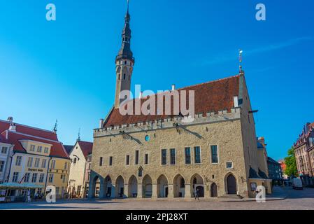 Tallinn, Estonia, June 30, 2022: Town hall in the old town of Tallinn, Estonia.. Stock Photo