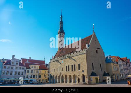 Tallinn, Estonia, June 30, 2022: Town hall in the old town of Tallinn, Estonia.. Stock Photo