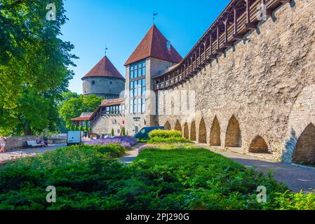 Tallinn, Estonia, June 30, 2022: Detail of the medieval fortification in the Estonian capital Tallin.. Stock Photo