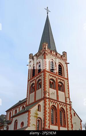 St Peters spire, Bacharach (Bacharach am Rhein),  Mainz-Bingen district, Germany Stock Photo