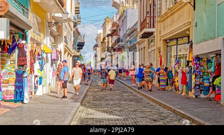 SAN JUAN, PUERTO RICO - February 1, 2023: San Juan serves as a major tourist hub to the rest of the Caribbean. Not only from the Luis Munoz Marin Inte Stock Photo