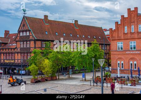 Svendborg, Denmark, June 20, 2022: View of a street in center of Svendborg, Denmark. Stock Photo