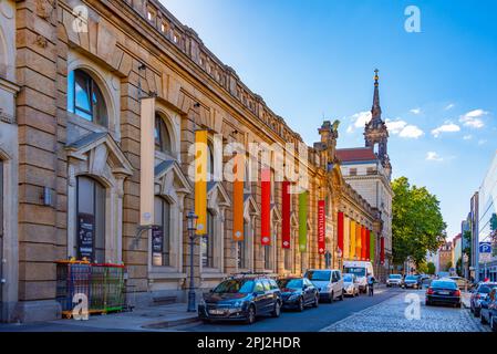 Dresden, Germany, August 6, 2022: Neustädter Markthalle in German town Dresden. Stock Photo