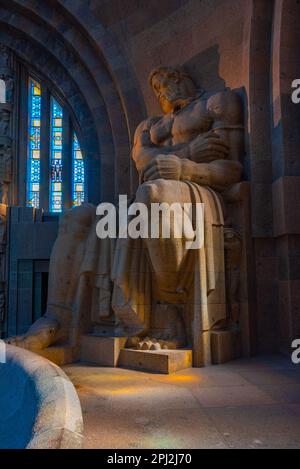 Leipzig, Germany, August 9, 2022: Interior of the Monument to the Battle of the Nations in German town Leipzig. Stock Photo