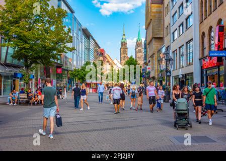 Nürnberg, Germany, August 9, 2022: View of Karolinenstrasse in German town Nürnberg. Stock Photo