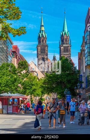 Nürnberg, Germany, August 11, 2022: View of Karolinenstrasse in German town Nürnberg. Stock Photo