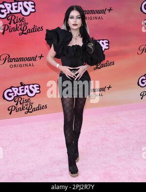 March 29, 2023, Hollywood, California, USA: EMMA NORTON attends the Los Angeles Premiere Of Paramount Plus' ''Grease: Rise Of The Pink Ladies.' (Credit Image: © Billy Bennight/ZUMA Press Wire) EDITORIAL USAGE ONLY! Not for Commercial USAGE! Stock Photo