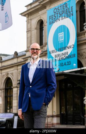 Baden Baden, Germany. 29th Mar, 2023. Benedikt Stampa, artistic director of the Festspielhaus Baden-Baden, stands in front of the Festspielhaus. The Festspielhaus Baden-Baden is celebrating its 25th anniversary this year. Among other things, with the most elaborate opera production in its history: with the Strauss opera 'Frau ohne Schatten', with the participation of the Berlin Philharmonic Orchestra and its conductor K. Petrenko. Credit: Philipp von Ditfurth/dpa/Alamy Live News Stock Photo